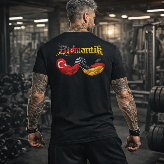 Bro'mantik Soulbrother D/T Streetwear Sport Gym & Freizeit T-Shirt schwarz