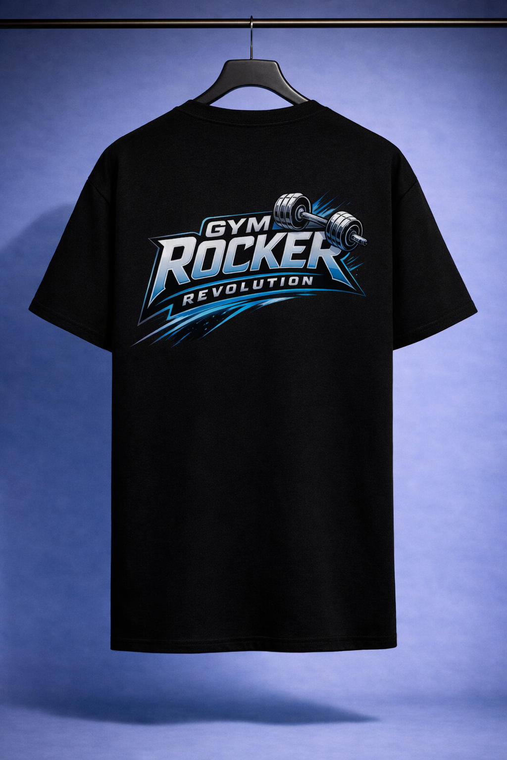 Gym Rocker Revolution Oversized T-Shirt – Gym Streetwear Shirt in Schwarz mit Backprint