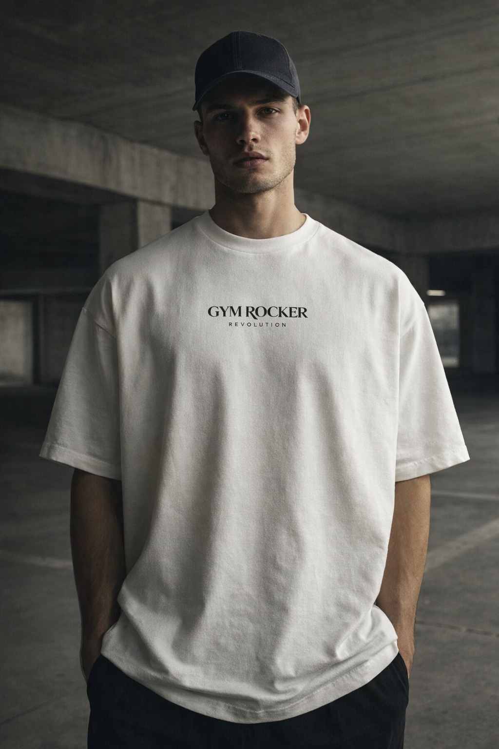 Gym Rocker Revolution Oversized T-Shirt – Clean Luxury Pumpcover in Off-White